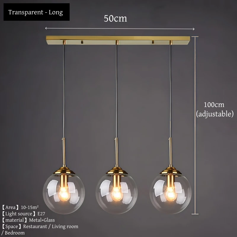 Moderne luxe metalen kroonluchter Nordic creatieve LED glazen hanglamp woonkamer eetkamer nachtkastje eenvoudige kleine hanglamp - afbeelding 1