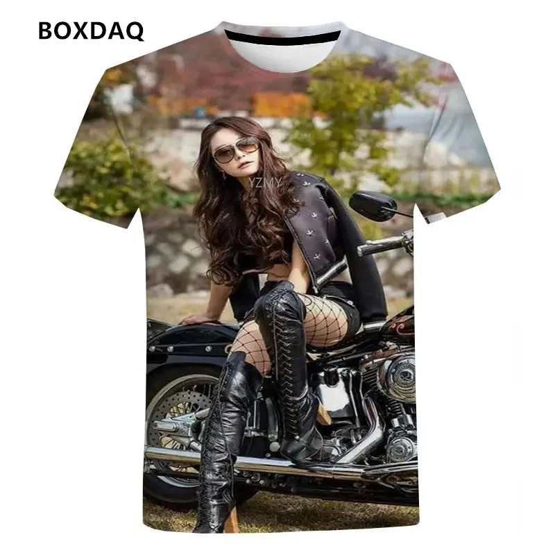 Hot Selling Men/Women T-Shirts Locomotive Pattern 3D Printed Short Sleeve Tee Hip Hop Men Tops Fashion Street Motorcycle T Shirt