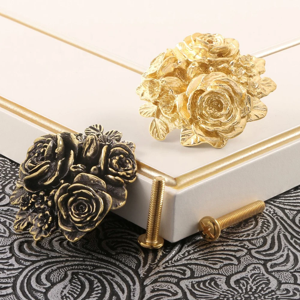 

Brass Chinese Peony Drawer Handle Furniture Handle Retro Decor Cupboard Wardrobe Closet Pulls