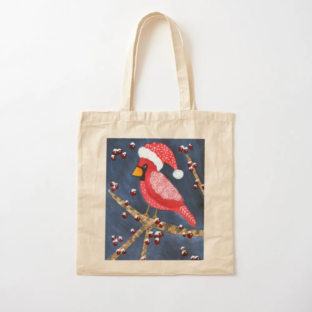 Santa Cardinal Tote Bag tote bags aesthetic Women bags shopping bag logo bags woman 2025