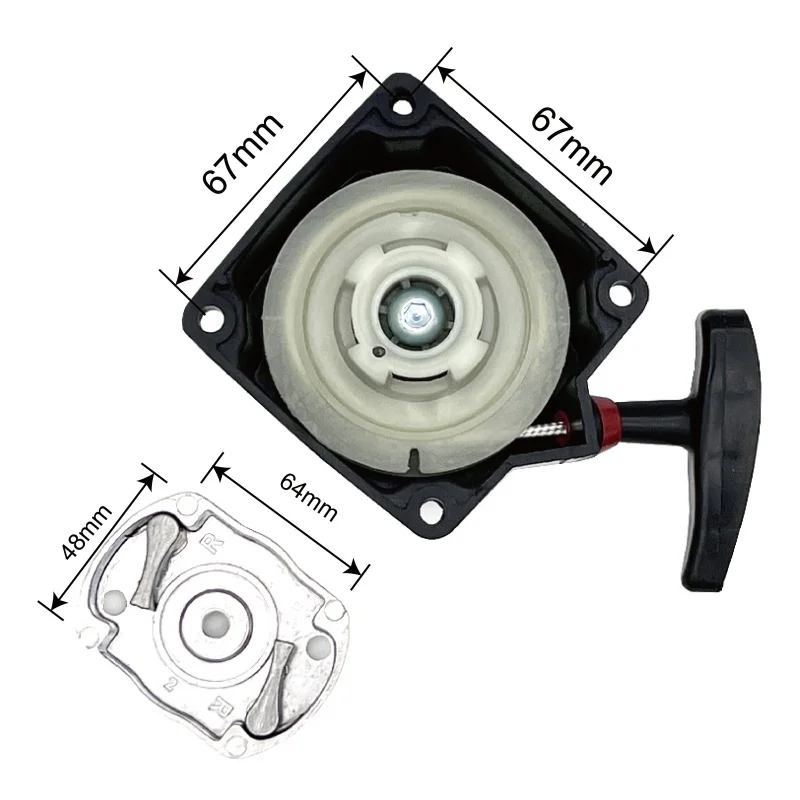 Imagem -06 - Recoil Starter Pull Kit para Gasolina Brush Cutter Engine 43cc 49cc 52cc