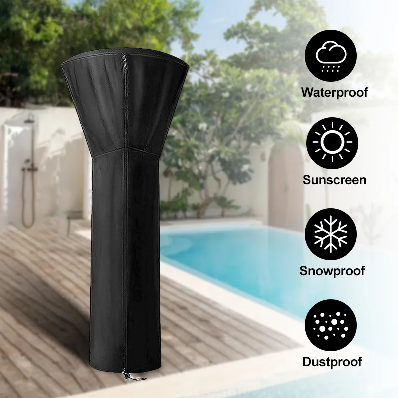 210D Garden Heater Cover,Radiator Heater Protection Cover Waterproof Windproof Dustproof Vertical Outside Universal Heater Cover view 4