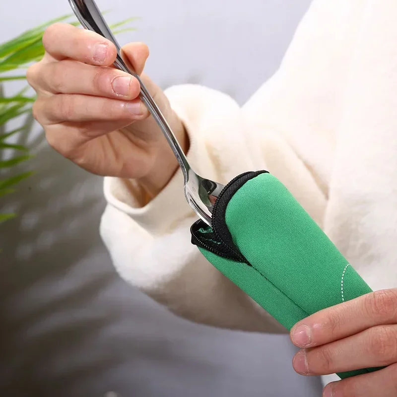 Portable Tableware Bag Box Cutlery Storage Bag Travel Packaging Storage Box Picnic Fork Spoon Knife Pouch Bag Without Dinnerware