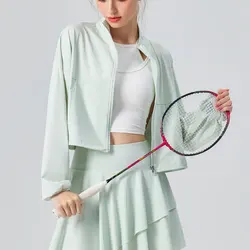 Veste de tennis de protection UV pour femme, drapeau cool, haut de jogging, sports et fitness, adt-fit, dissolution 50 +, 2023
