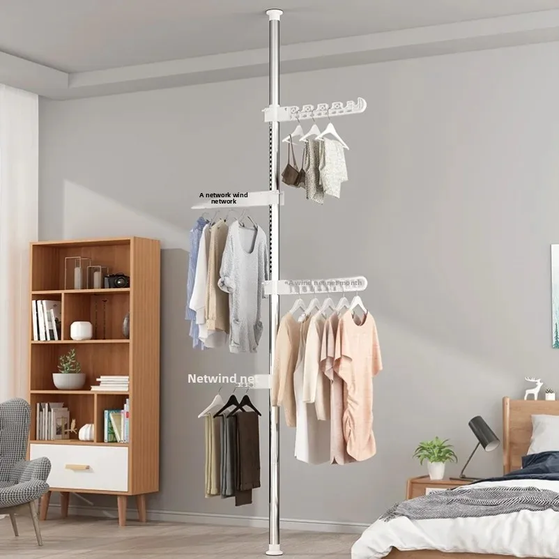 Living Room Closet Dressing Room Hanging Standing Clothes Rack Metal Garment Organizer Storage System With Shelves For Bedroom