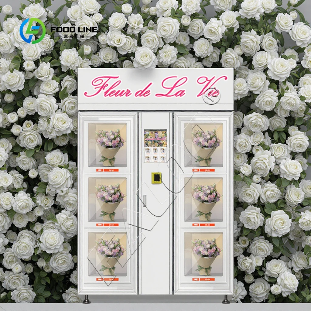 

6-lattice Automatic Locker Outdoor Using Gifts Wedding Flower Vending Machine With Cooling Function
