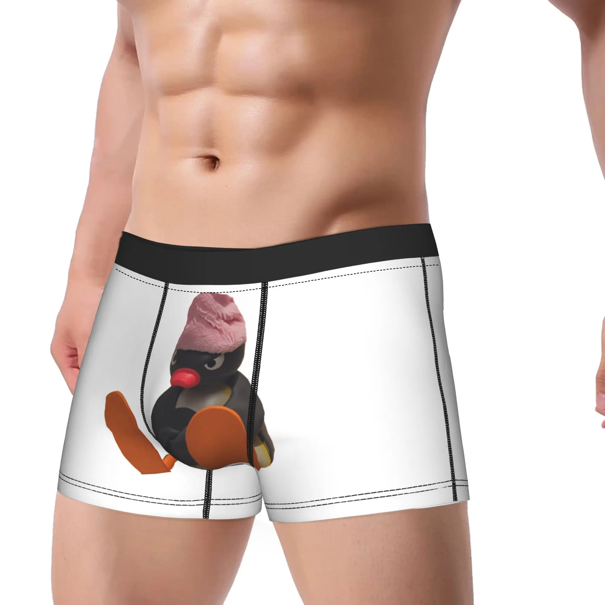 

Noot Pingu Men Underwear Bath Towels Penguin Boxer Briefs Shorts Panties Humor Breathable Underpants for Homme Plus Size
