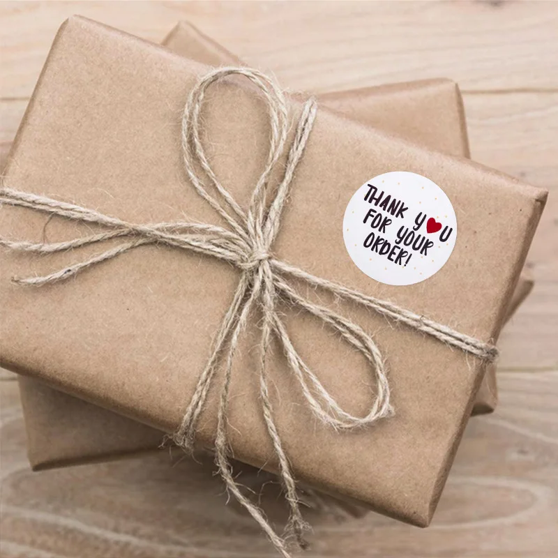 500Pcs/Roll Thank You for Your Order Stickers 2.5cm/1.0in Round DlY Decor Label Perfect For Small Business Gift Seal Labels