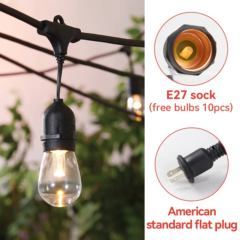 Led Bulb Lighting Strings E27 Fairy Lights Ball Waterproof Outdoor Lights for Garden Camping Party Decor String Light Blubs 220V