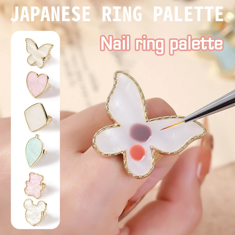 1Pc Resin Stone Nail Art Ring Fashion Design Plate Acrylic UV Gel Polish Display Rack DIY Manicure Polish Gel Tool