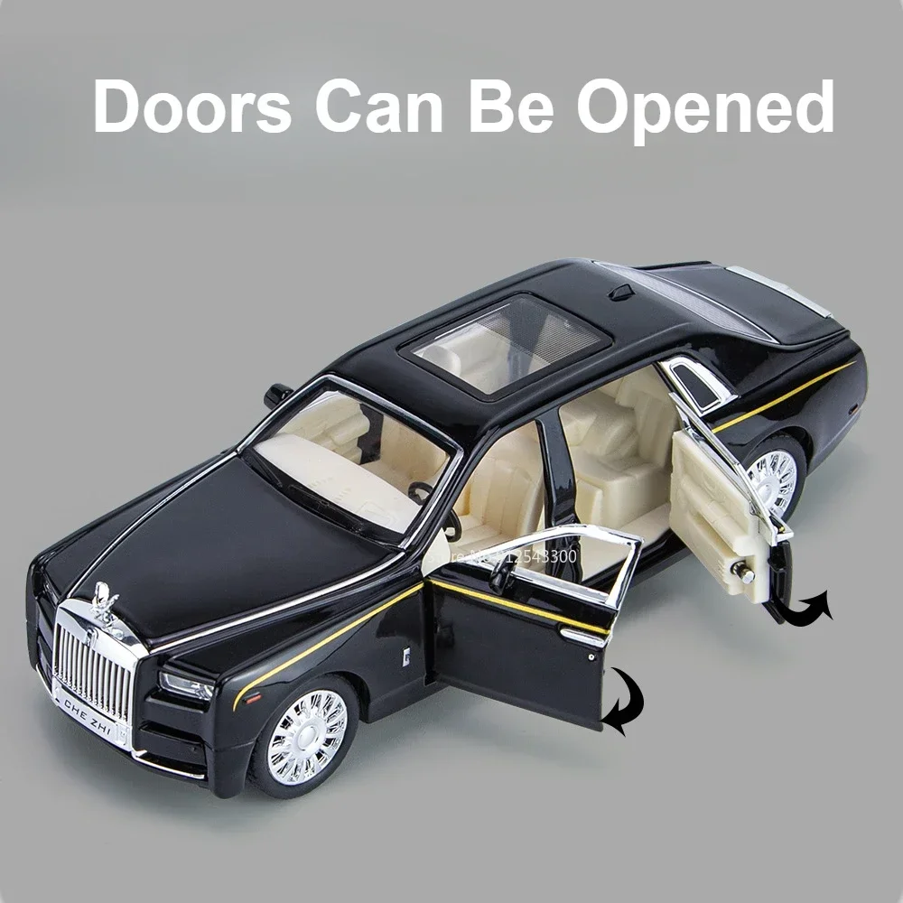 Scale 1:32 Rolls Royce Phantom Dawn Toy Car Model Metal Diecast Doors Opened Sound Light Pull Back Vehicles Models Boys Presents