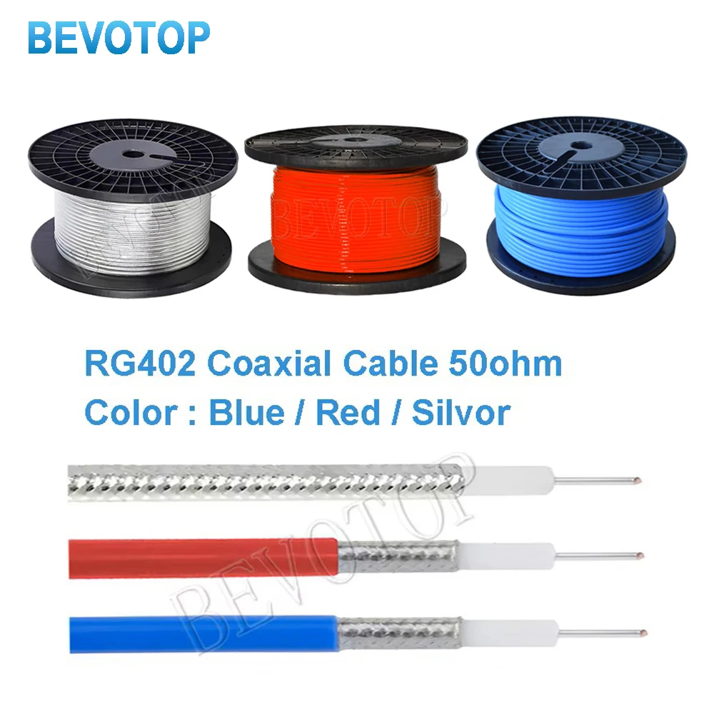 RG402 Coaxial Cable Connector Semi-rigid Flexible RG-402 0.141' Coax Pigtail with Blue Jacket RF Coaxial Adapter 1M 2M 5M 10M