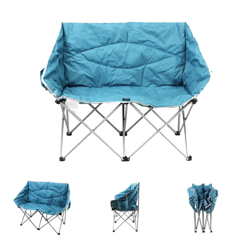 Camp Seat Bearhike Double Seat Camping Chair, Loveseat, Oversized Folding Fishing Chair Beach Chair Metal Frame Aluminum Tube