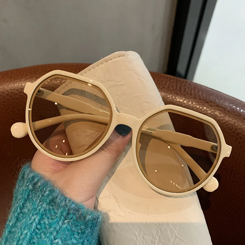 Fashion Round Sunglasses Woman Brand Designer Retro Sun Glasses Female Irregular Frame Design NewVintage Candy Color Sunglasses