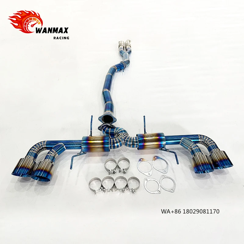 

Полная титановая выхлопная система для GT-R R35 (2007+), 3.8L Twin Turbo, с клапанами, тип Cat-Back, с синими/фиолетовыми обожженными насадками