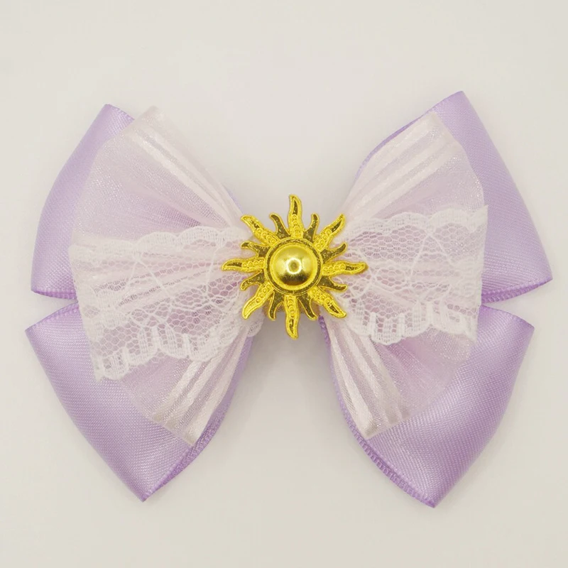 2Pcs Cute Rapunzel Hair Accessories for Girls Chameleon Sunflower Ears Clip Women Tangled Head Bands Kids Sequins Bow Headwear - view 4
