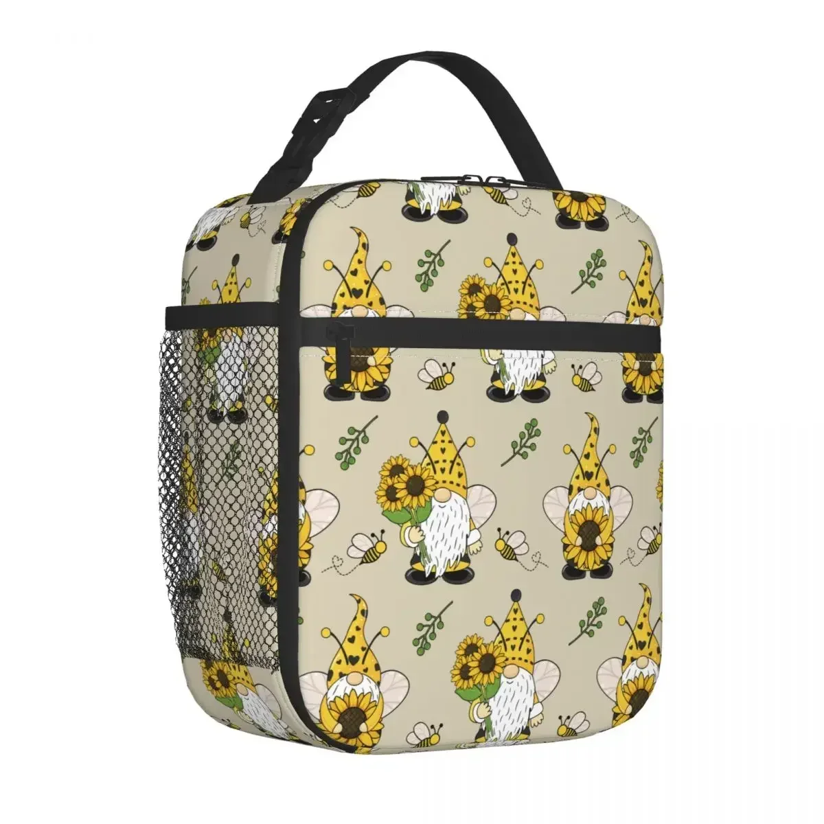 Insulated Lunch Bag Gnomes Bees Sunflowers Cute Bee Product Storage Food Box 2023 New Thermal Cooler Lunch Box For Office