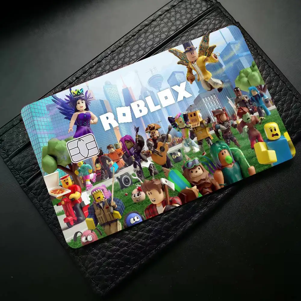 لعبة Robloxes 1 مجموعة من 4 قطعة ملصقات بطاقة الائتمان الجلد لبطاقة البنك VISA ملصق مضاد للمياه المضادة للخدش النساء هدية #3