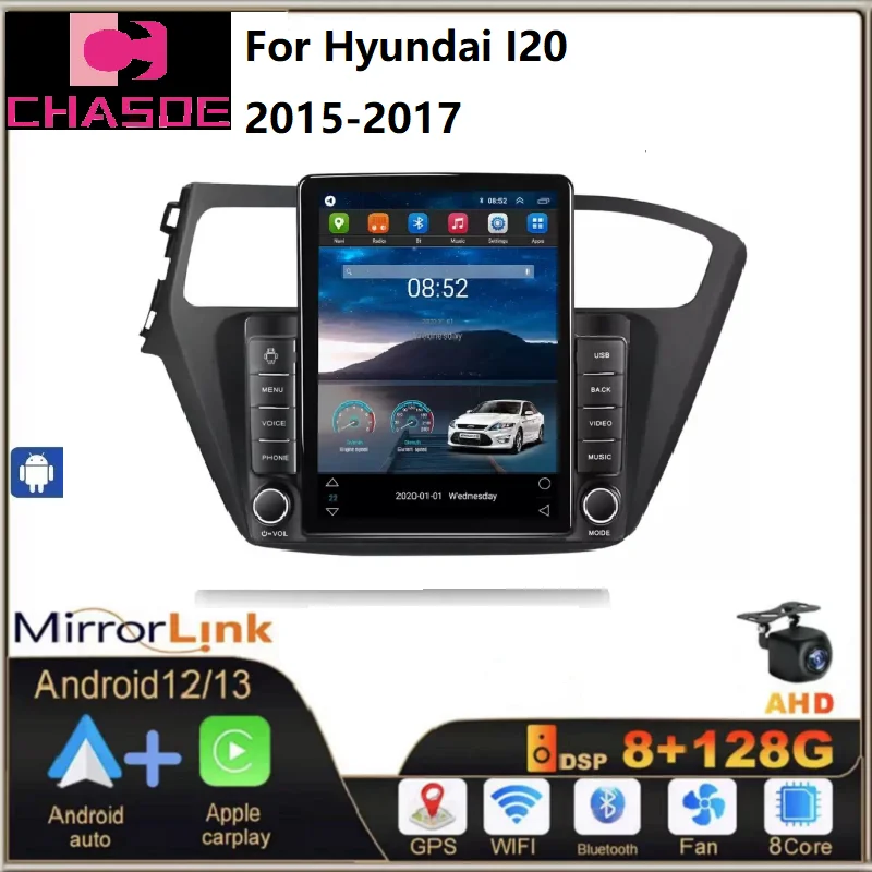 Android 13 8 128G IPS 2.5D DSP car dvd player for Hyundai I20 2015-2017 GPS RDS split screen ADAS DVR gps navigator