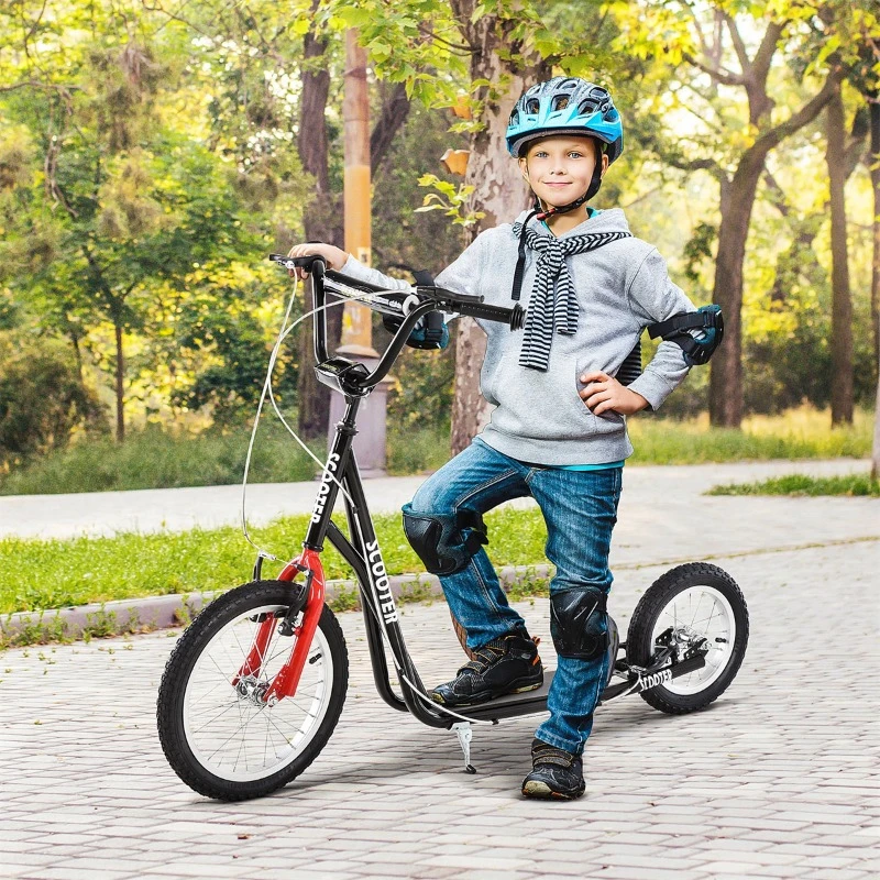 

youth scooter is equipped Dual Brakes - Black