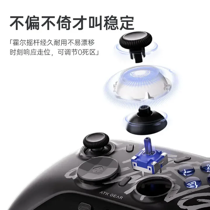 

ATK Axe Геймпад Двухрежимный беспроводной игровой контроллер 1000 мАч 1000 Гц Джойстик с эффектом Холла Триггер Геймпады для ПК NS2 Телефон