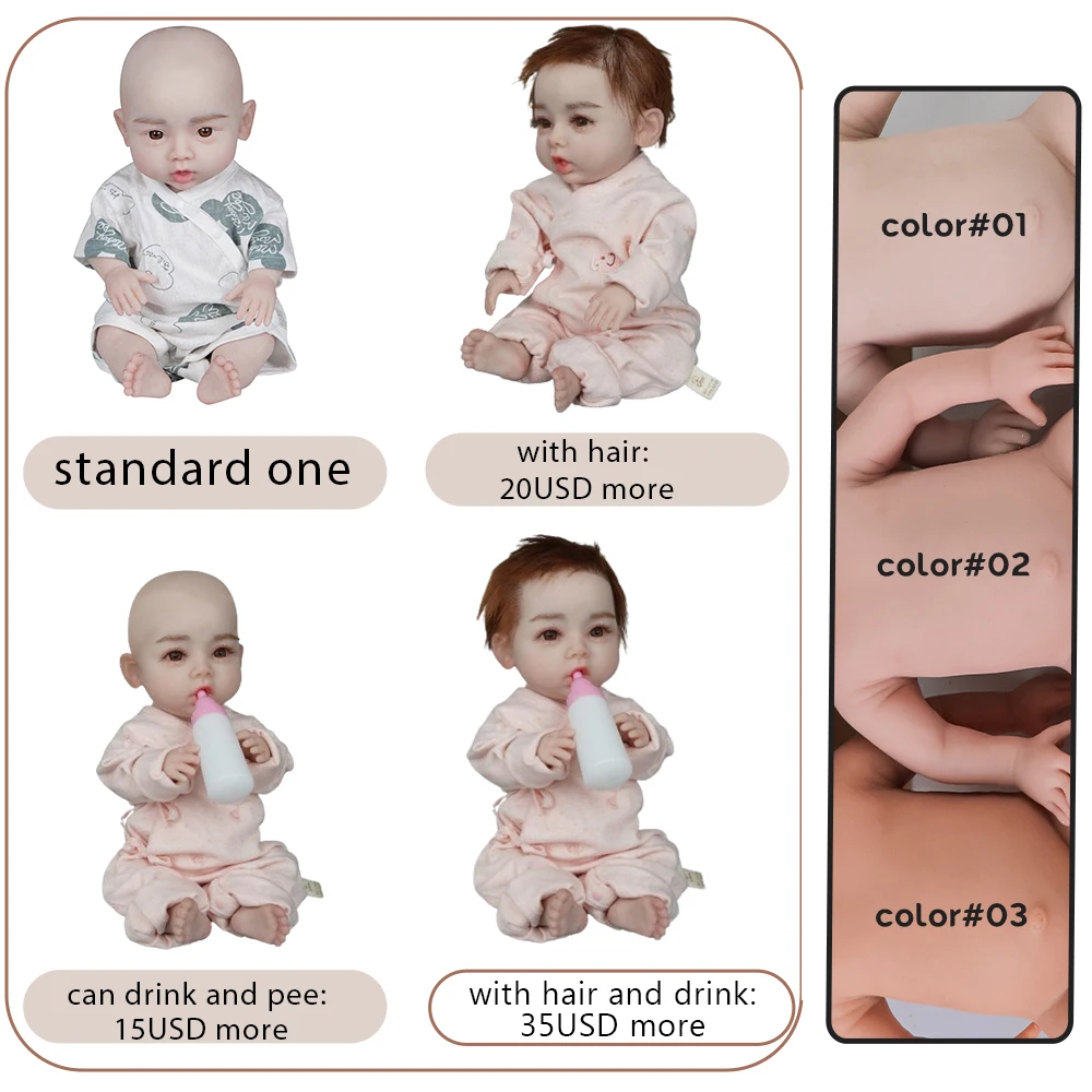 Full Body Solid Silicone Newborn Infants Baby Girl Newborn Doll 0.6kg Soft 10inch Long 25cm 1.3lb Reborn Baby Dolls