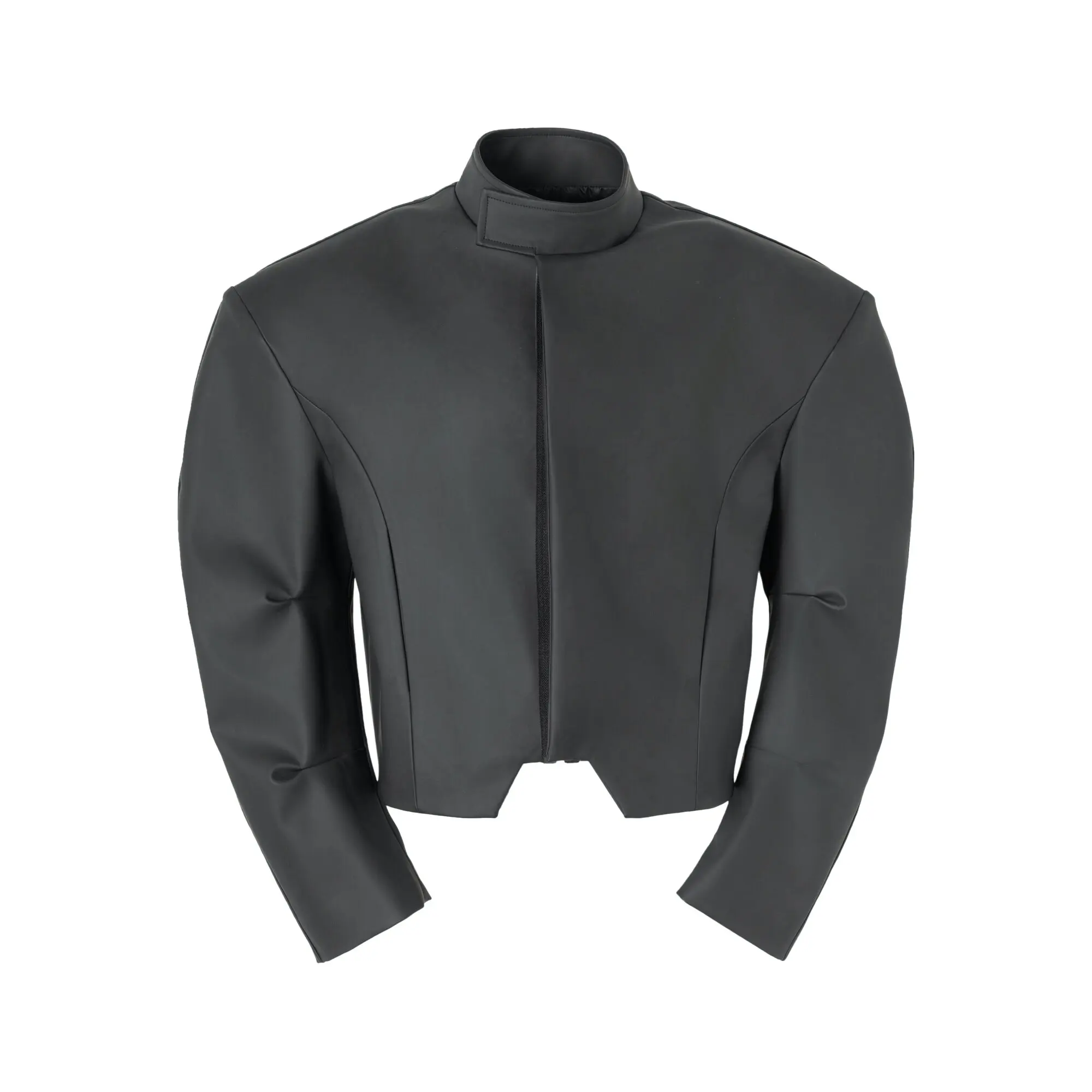 High Street Matte Wide Shoulder Jackets Women's Winter Anti Wrinkle Fabric Coating and Stand Up Collar Design Coats