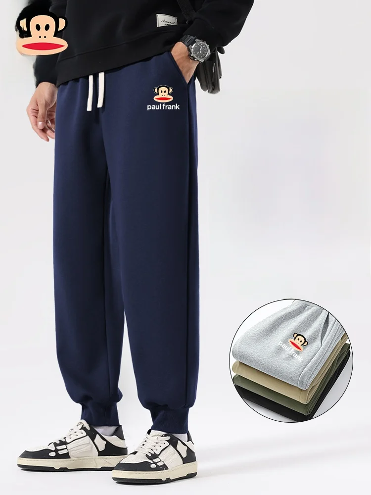 

Мужские повседневные спортивные брюки свободного кроя с эластичным поясом, с принтом, из смесового хлопка и полиэстера, дышащие, комфортные, новинка весны