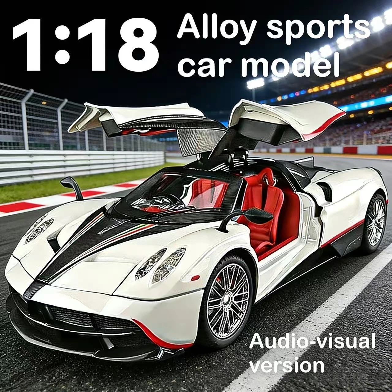 

18 Super Sports Car Pajoni, модель из сплава со звуковыми и световыми эффектами, четыре игрушечных машинки открытого типа, подарки для взрослых и детей.