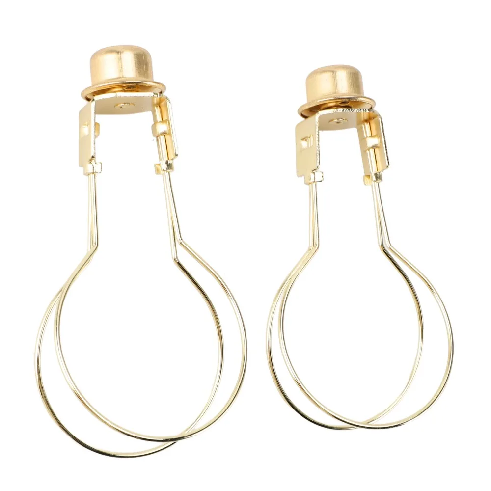 4pcs Durable Iron Bulb Clip Adapter 4.3 x 2.1in Clip On Lampshade Lampshade Harp Holder For Table Lamp