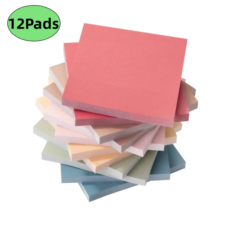 12Pads 7.5*7.5 Notepad Index Sticky Notes Kawaii Stationery Supplies Note Stationery Office Accessories Notebook Scratch Paper