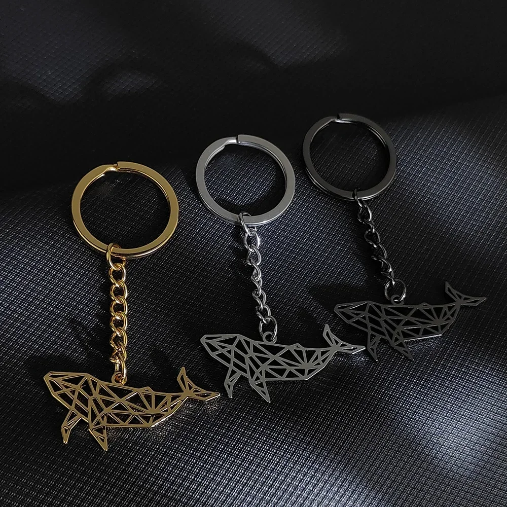 LLavero de ballena, bonito colgante de acero inoxidable para bolso de coche, llavero con personalidad, dijes, regalo del Día de San Valentín