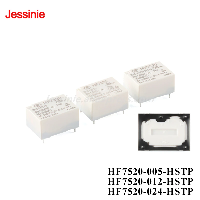 50pcs/2pc High Power Relays HF7520 HF7520-005-HSTP HF7520-012-HSTP HF7520-024-HSTP HSTP 5VDC 5V 12V 24V 16A High-Load 4 Pin Rele