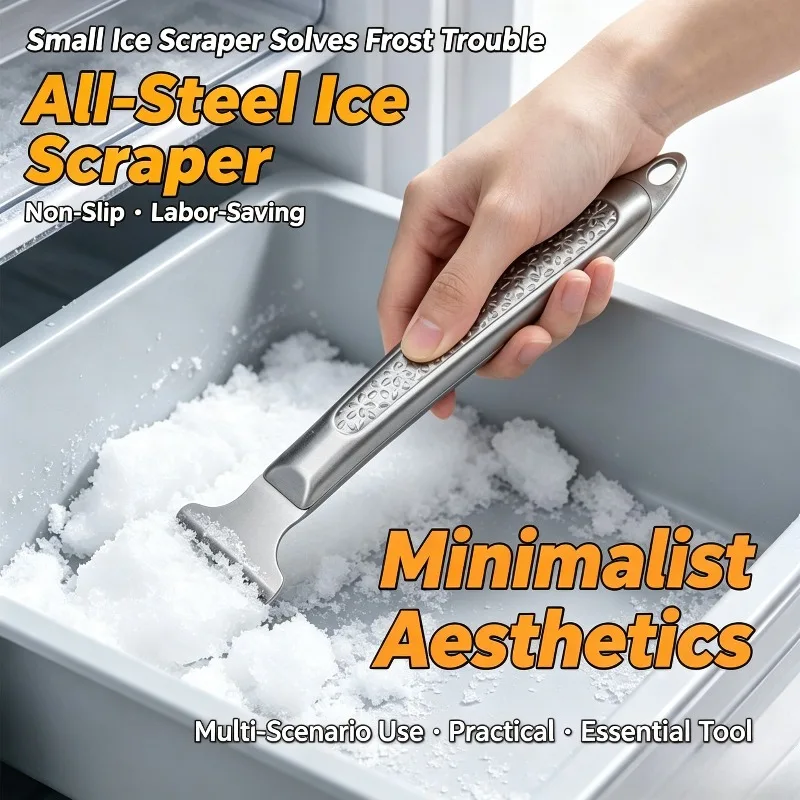 Stainless Steel Ice Scraper Multifunctional Cleaning Shovel for Refrigerator Tile Glass Adhesive Removal