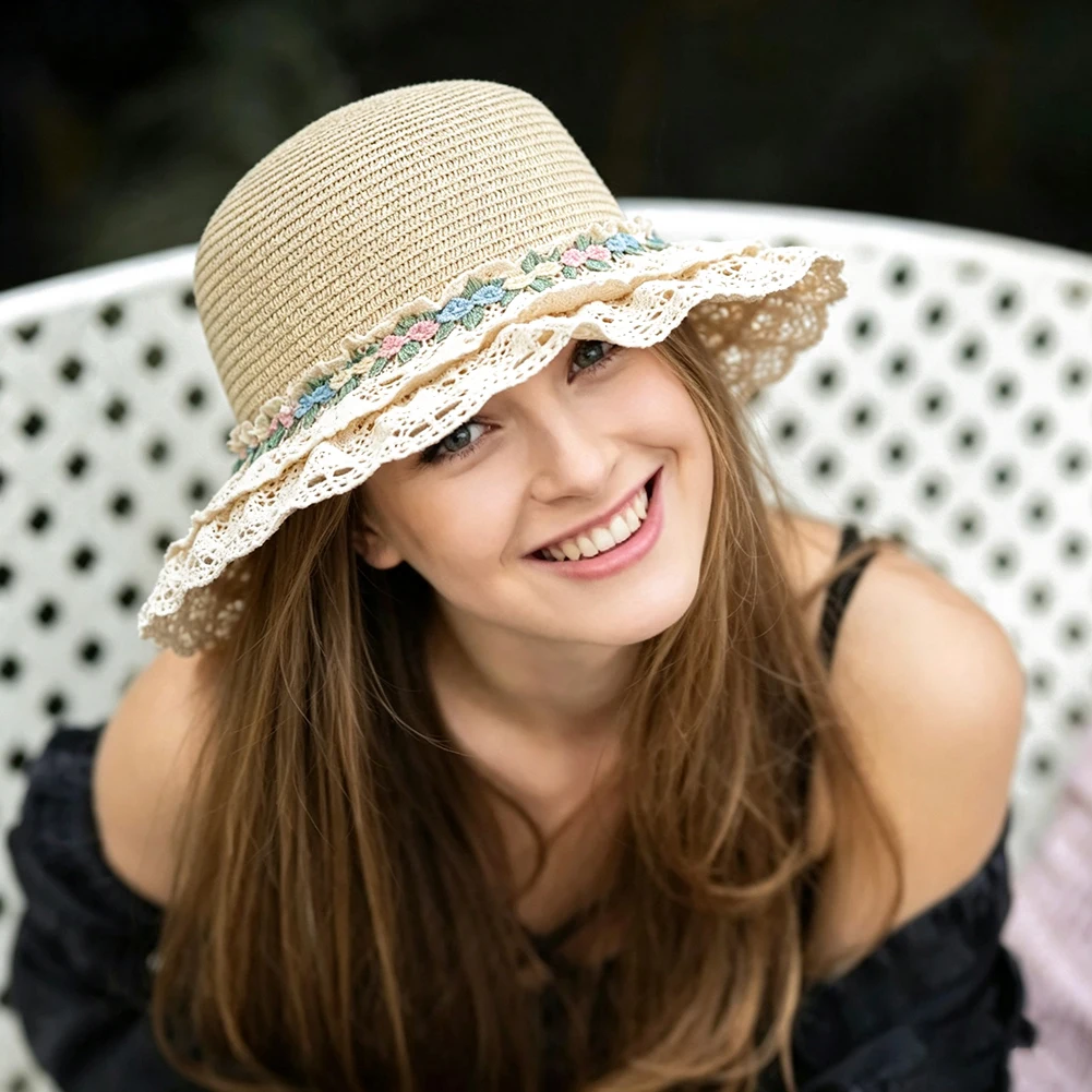 Airy Papyrus Straw Hat Reflecting For french Victorian Aesthetics Wide Brim Dome Shape Ideal for Warm Weather Outdoor Activities