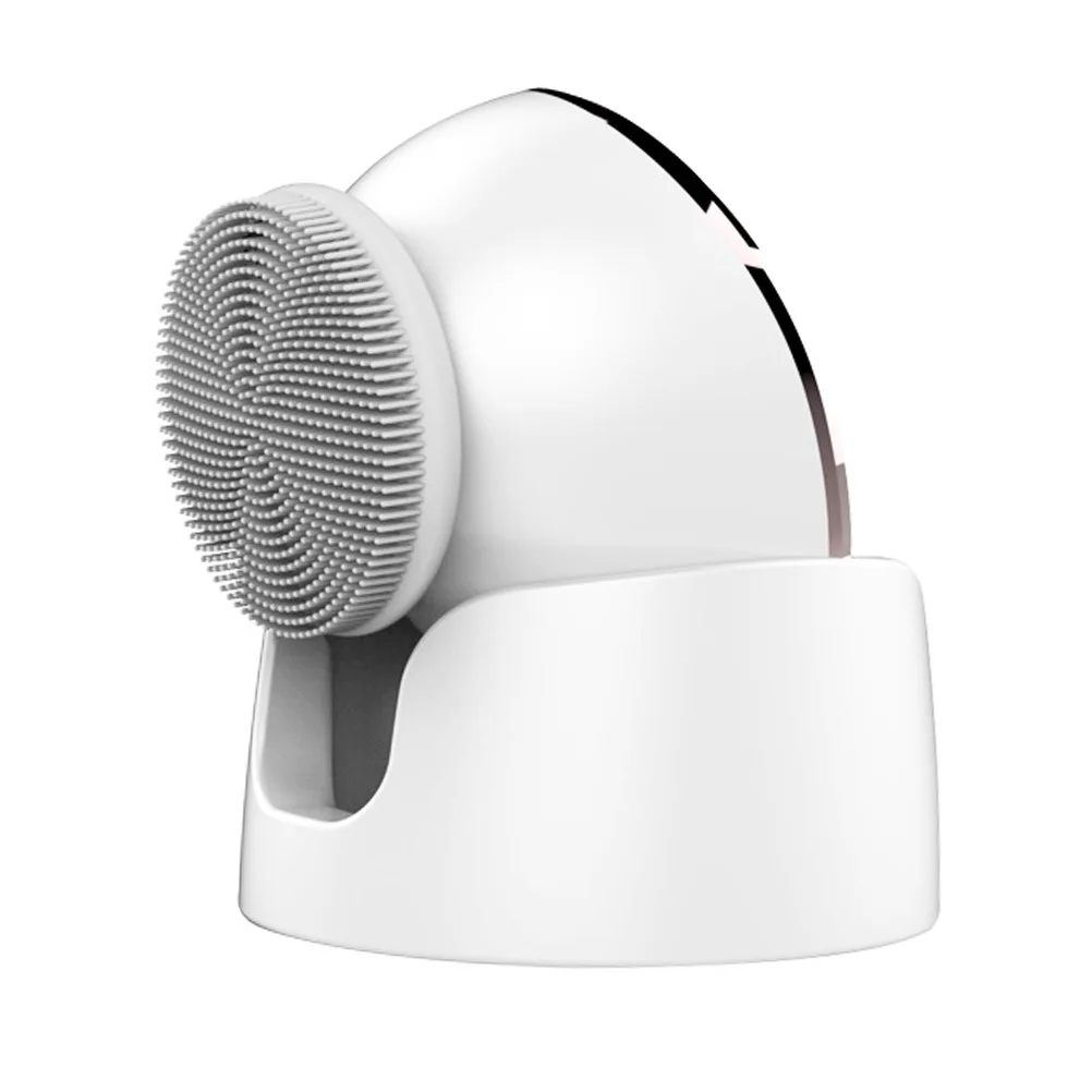 Face Beauty Cleaner 2-in-1 verwarmde stimulator Sonische trillingen 5 huidverzorgingsmodellen Diepe reiniging Gladde huid Cadeau voor haar Wit