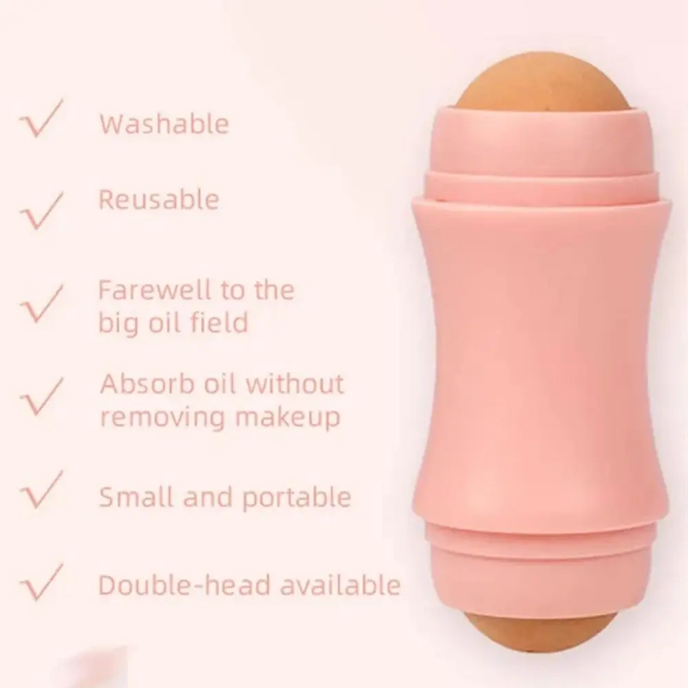 2 كرات الوجه النفط امتصاص الأسطوانة الحجر البركاني أداة العناية بالبشرة امتصاص النفط قابل للغسل الجلد ماكياج أداة زيت الوجه إزالة عصا