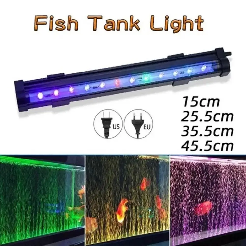 Aquarium LED Lamp Colorful Light Color Changing Bubble Light LED Diving Light Fish Tank Light Submersible Light For Fish Tank