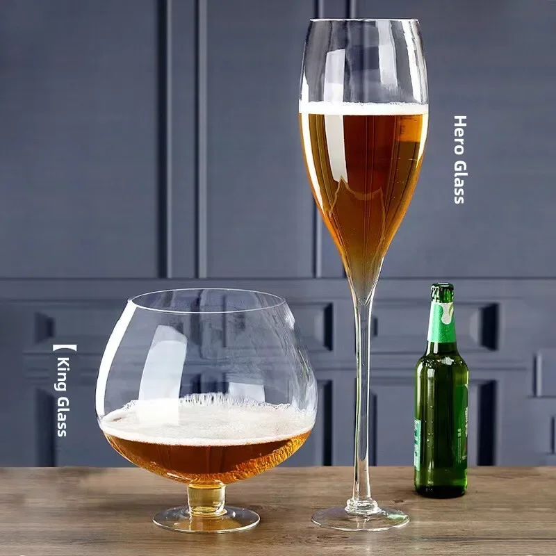 Large Capacity Hero Beer Cup Cola Bucket Container Fish Tank Giant Red Wine Glass Modern Style round Shape Gradient Color Gla...