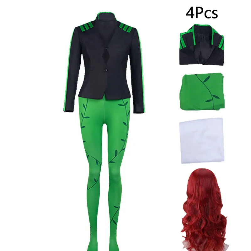 Anime Quinn Cosplay Costumes Joker Full Set Pants Outfits Red Curly Wig for Women Role Play Halloween Carnival Suit