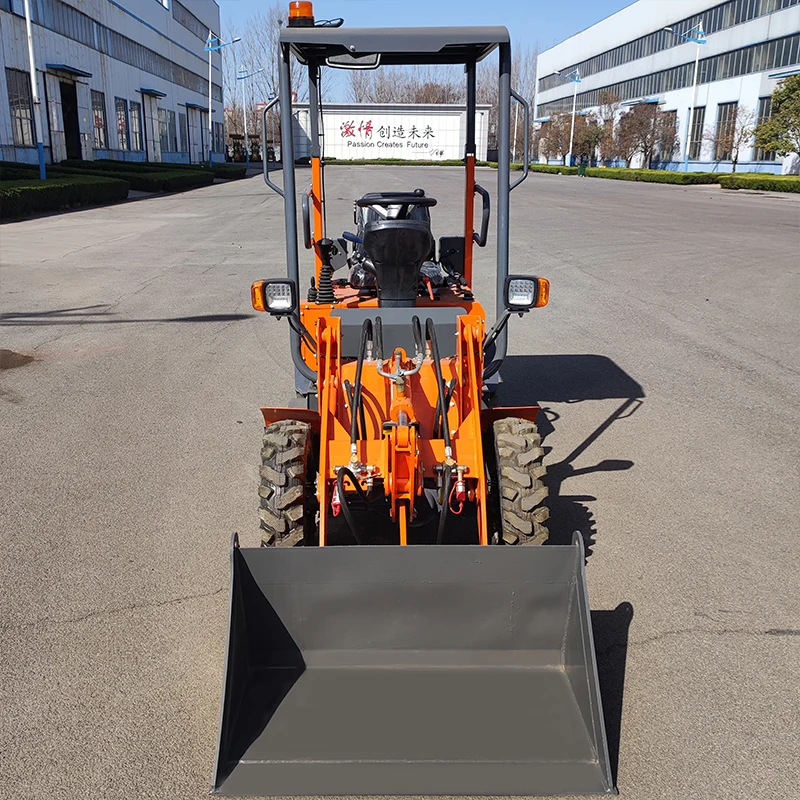 China Kleine Frame Batterij Lader Fabriek Aangepaste Epa Elektrische Lader 4 Wiel Aandrijving Elektrische Mini Loader 400 Kg Kleine Lader