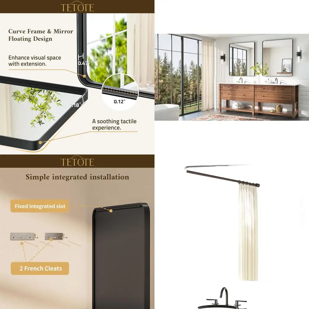 

Зеркало настенное в матовой черной раме 30x36 дюймов, из закаленного стекла, в современном фермерском стиле, для декоративного использования (горизонтальное/вертикальное)