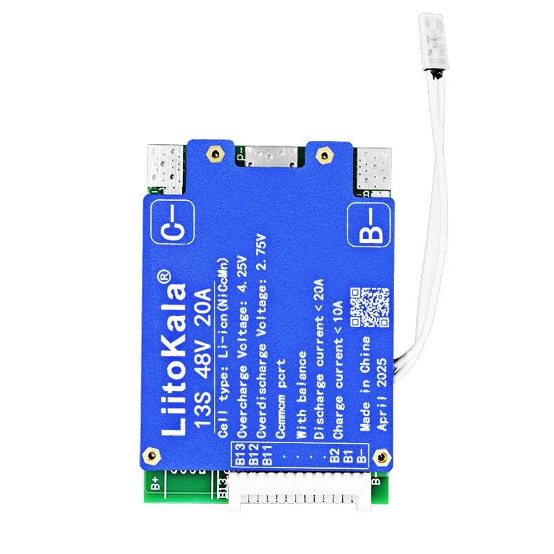 1-10 Uds LiitoKala 13S-48V20A-BMS 18650 Li-ion paquete de litio BMS placa PCB PCM equilibrio placa de circuitos integrados para Arduino