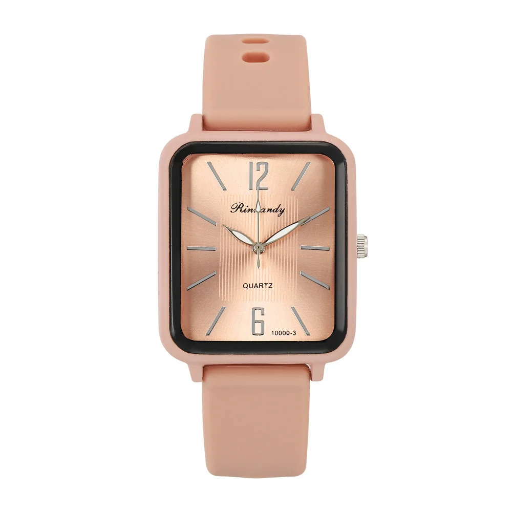 Simple Square 2024 Hot Ladies Fashion Digital Quartz Watch Leisure Sports Pink Silicone Women Gift Clock Wristwatch