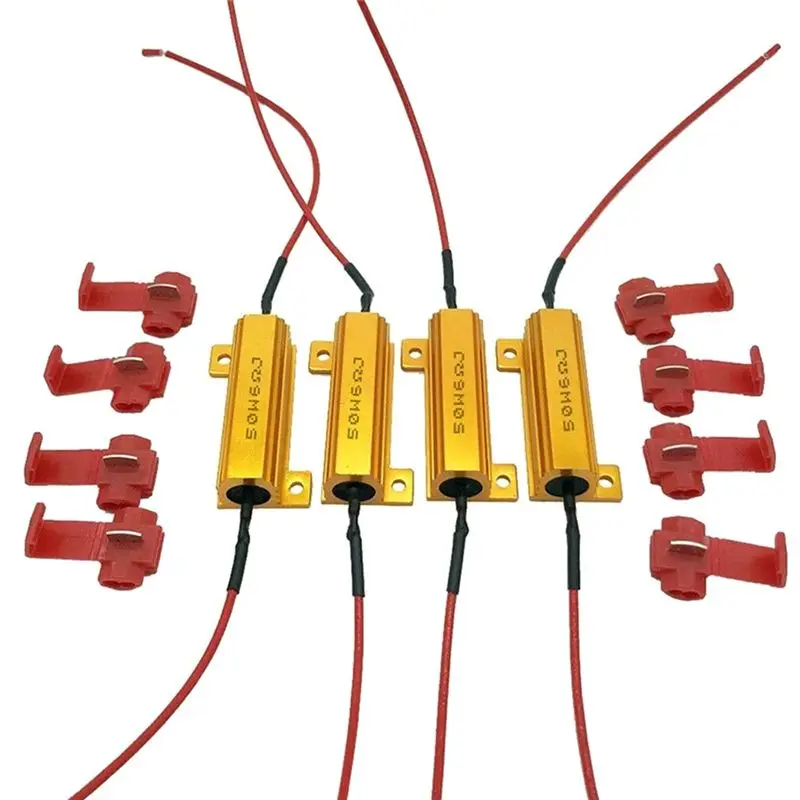 LED Indicator Ballast Load Resistor Flash Rate Relay Turn Signal Bulbs Load Resistor 50W 6 Ohm 4Pcs-A91R