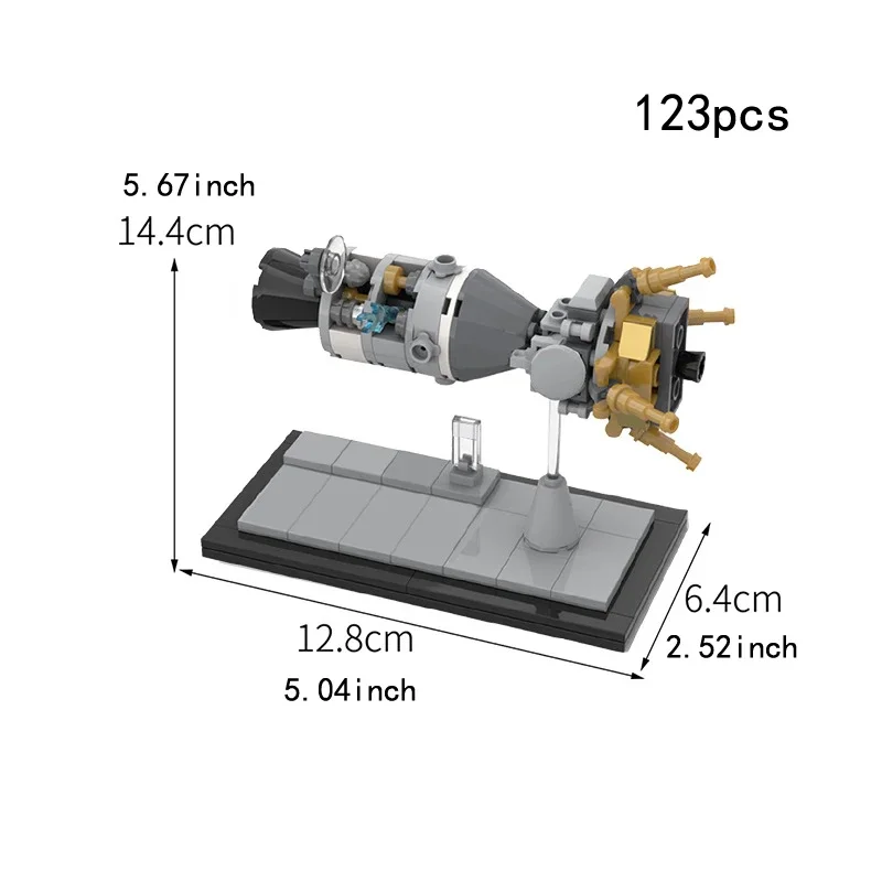 Space Mission Rocket XIIIby Building Block - DIY Assembly Bricks Moon Landing Spacecraft Display Kids Adults Space Enthusiasts