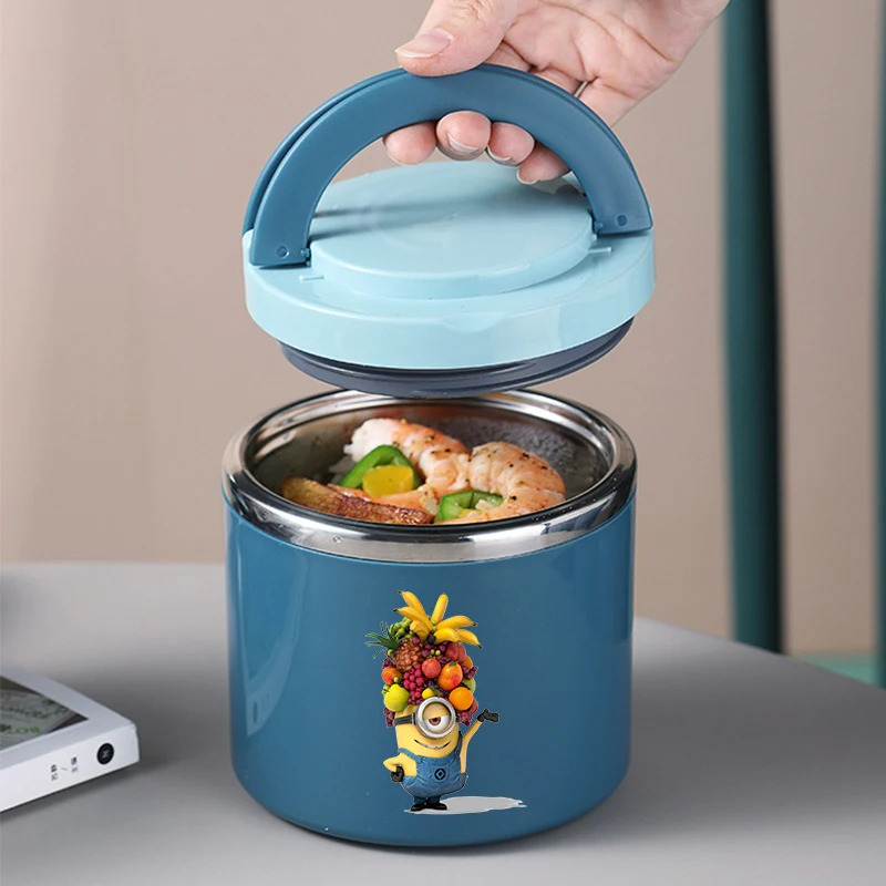 Minionses Lunch Box Cute Anime Figure Print Meal Boxes Large Capacity Portable Bento Case Cartoon Food Insulation Lunch Bag Hot view 3