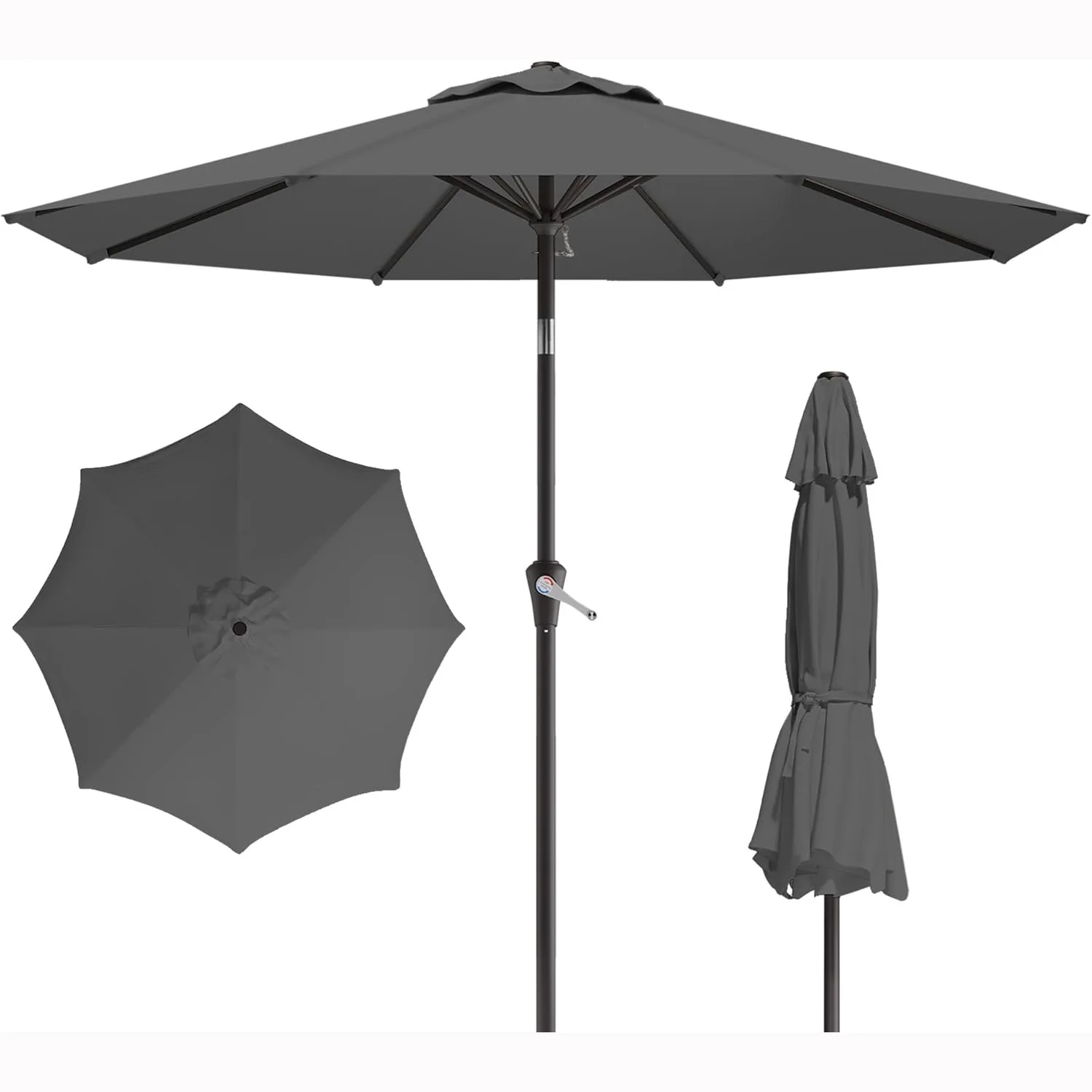 

Garden Umbrella 3 Meters Diameter Adjustable Angle Waterproof 250G Polyester Central Pole Garden Umbrella for Camping