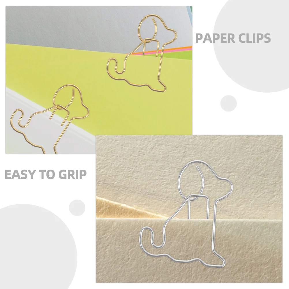 30 Pcs Dog Paper Clip Mini Clips Paperclips for Office Animal Pin Cute Metal Fun