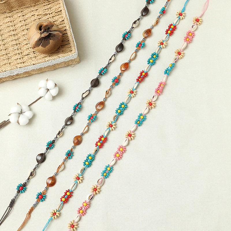 Bohemian Style Woven Waist Rope Ethnic Style Beaded Women Belt Casual Vacation Style Waist Rope Clothing Accessories Gifts